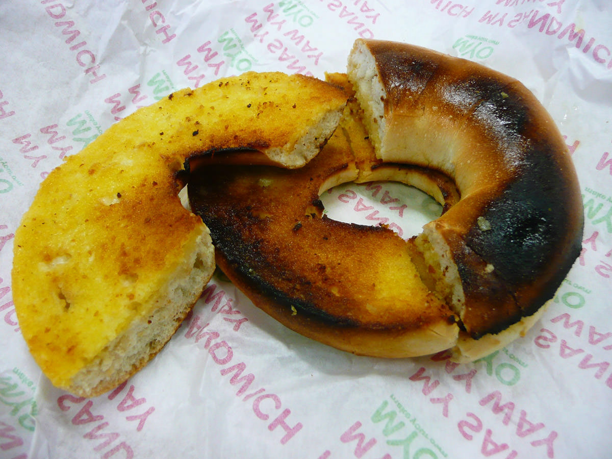 Buttered toasted bagel