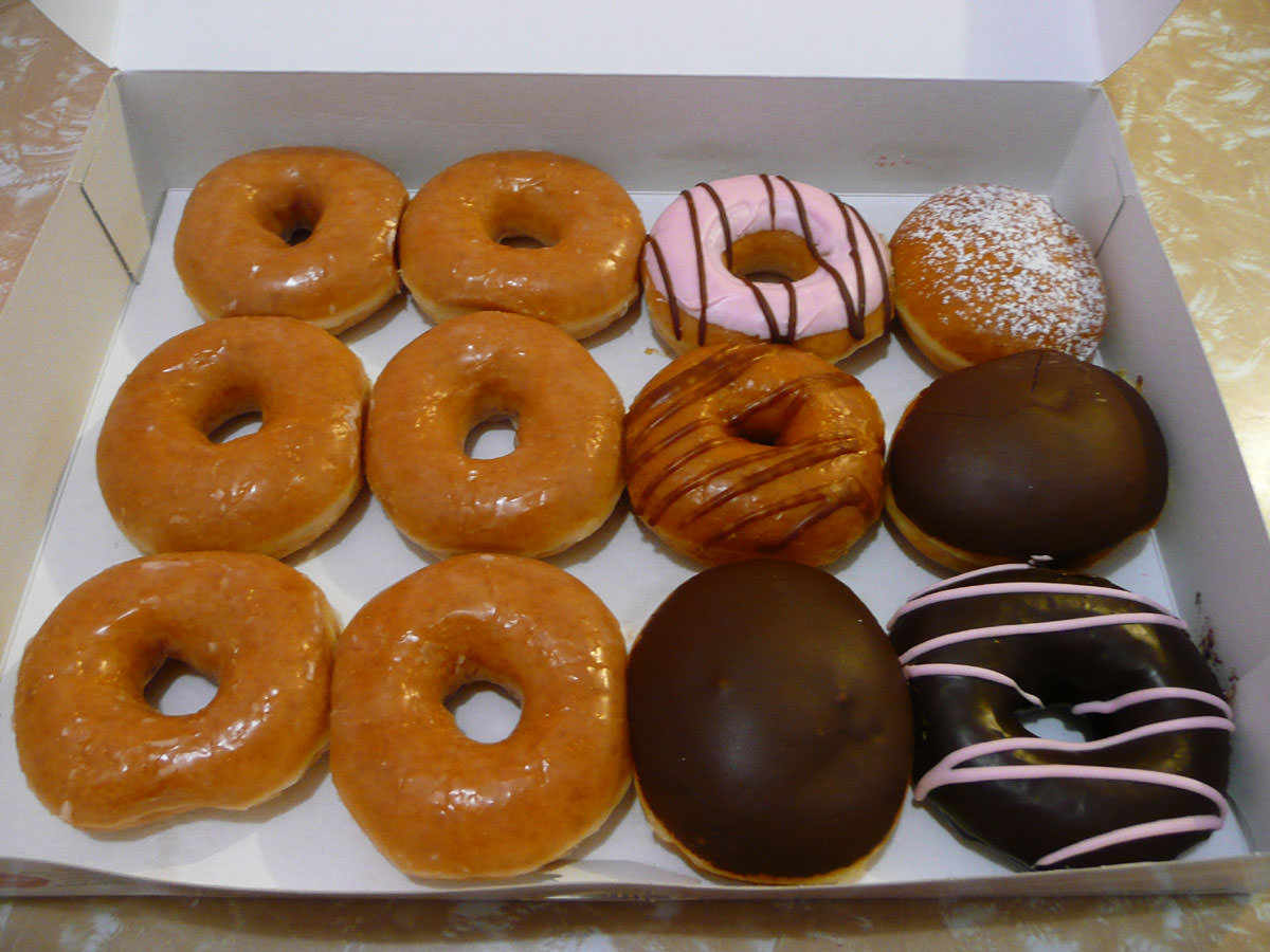 A dozen Krispy Kreme doughnuts