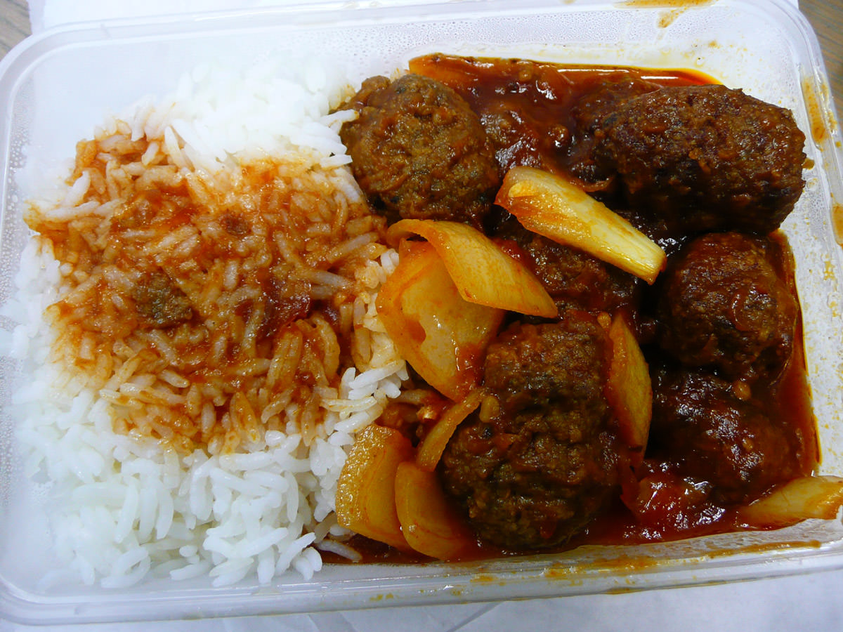 Meatballs and rice