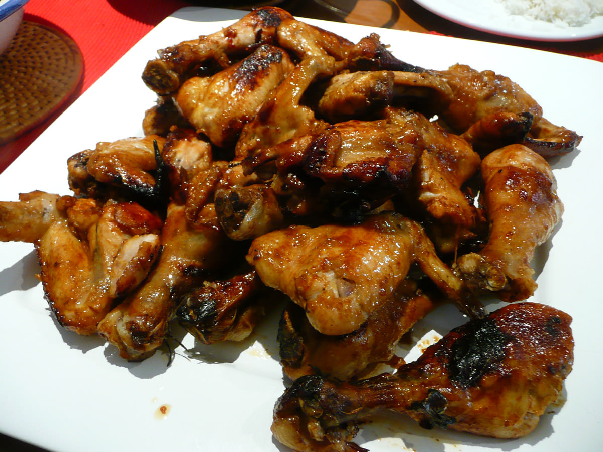 Marinated chicken wings and drumsticks