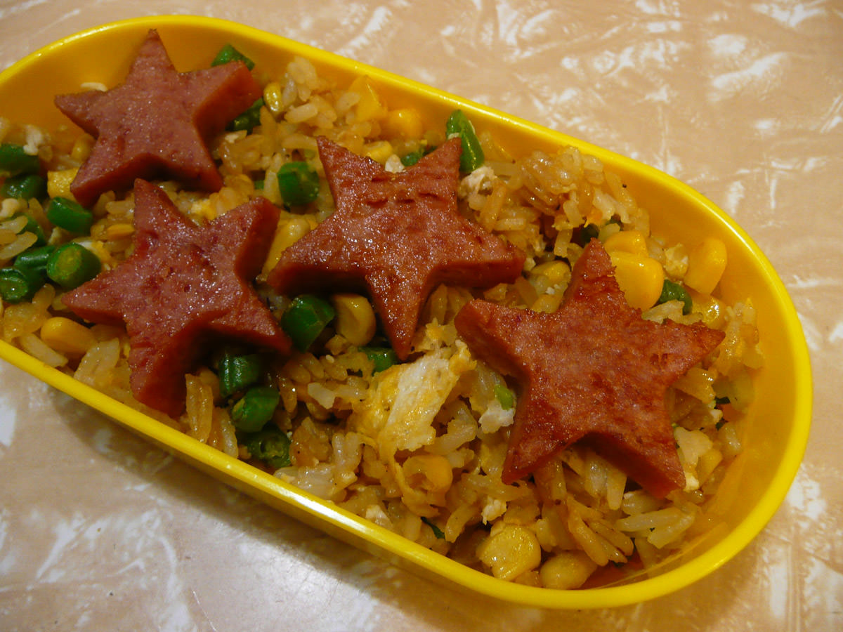 Bento - SPAM stars with fried rice