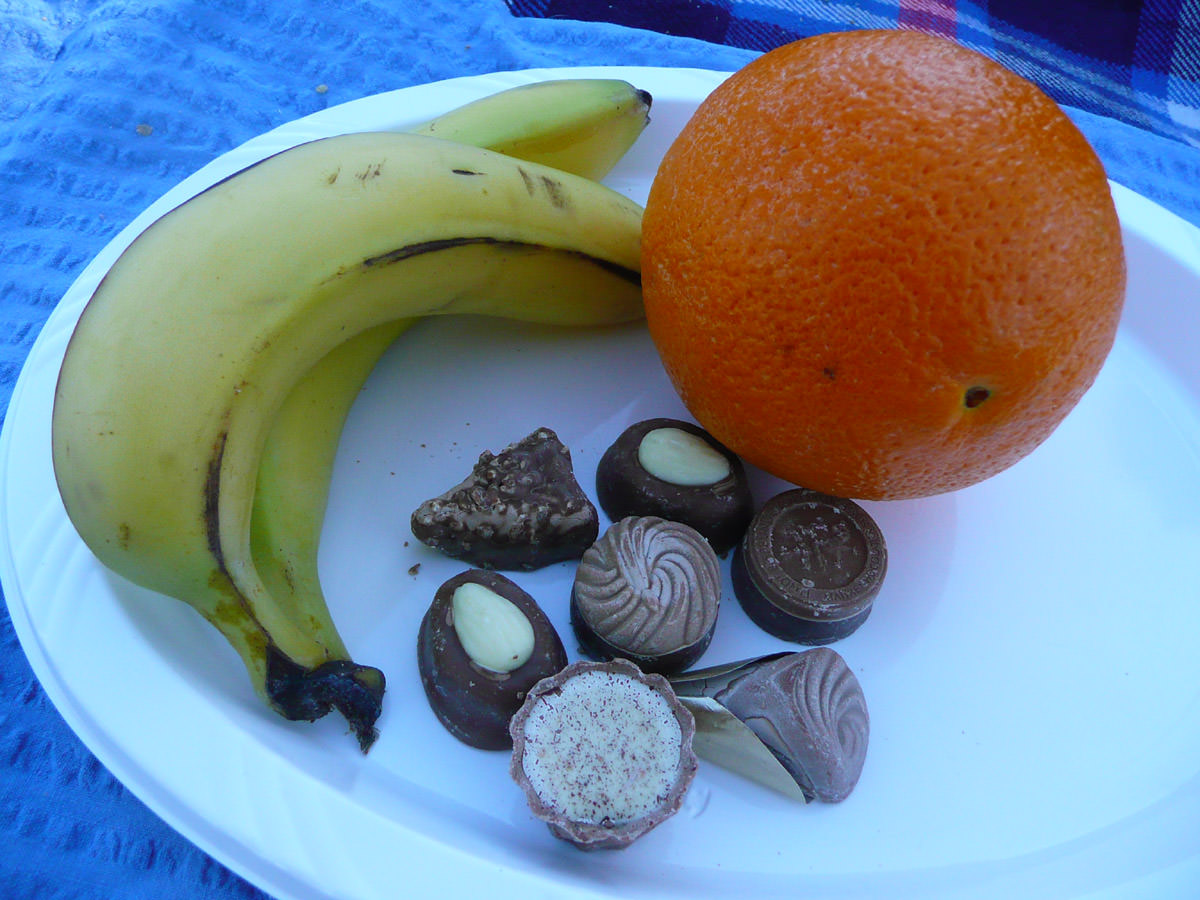 Fruit and chocolates