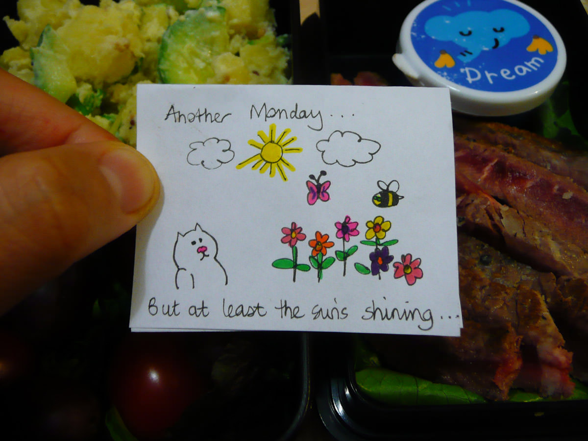 Jac's bento note - Another Monday, but at least the sun's shining