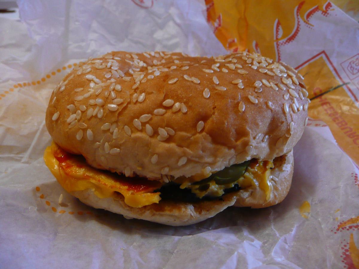 Cheeseburger - they never look like this in the ads! 