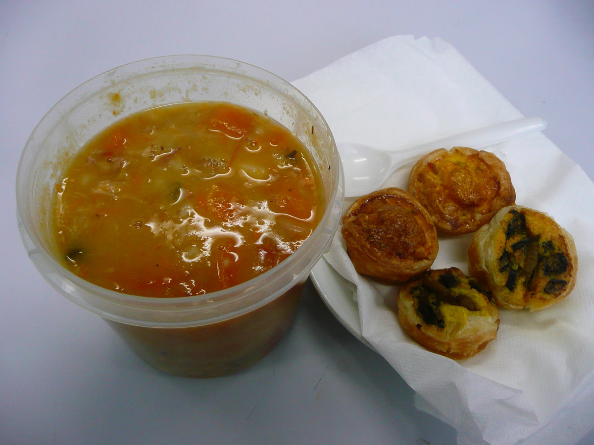 Soup and mini pies for lunch