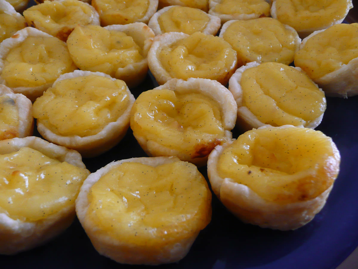 Portugese custard tarts close-up