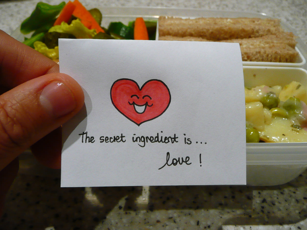 Bento note for Jac - The secret ingredient is... love!