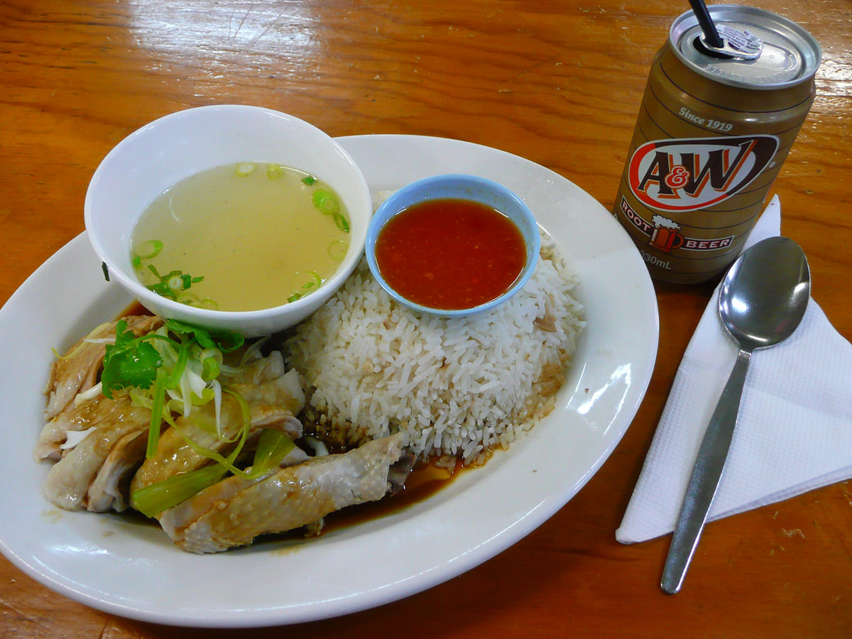 Hainan chicken rice and A&W Root Beer