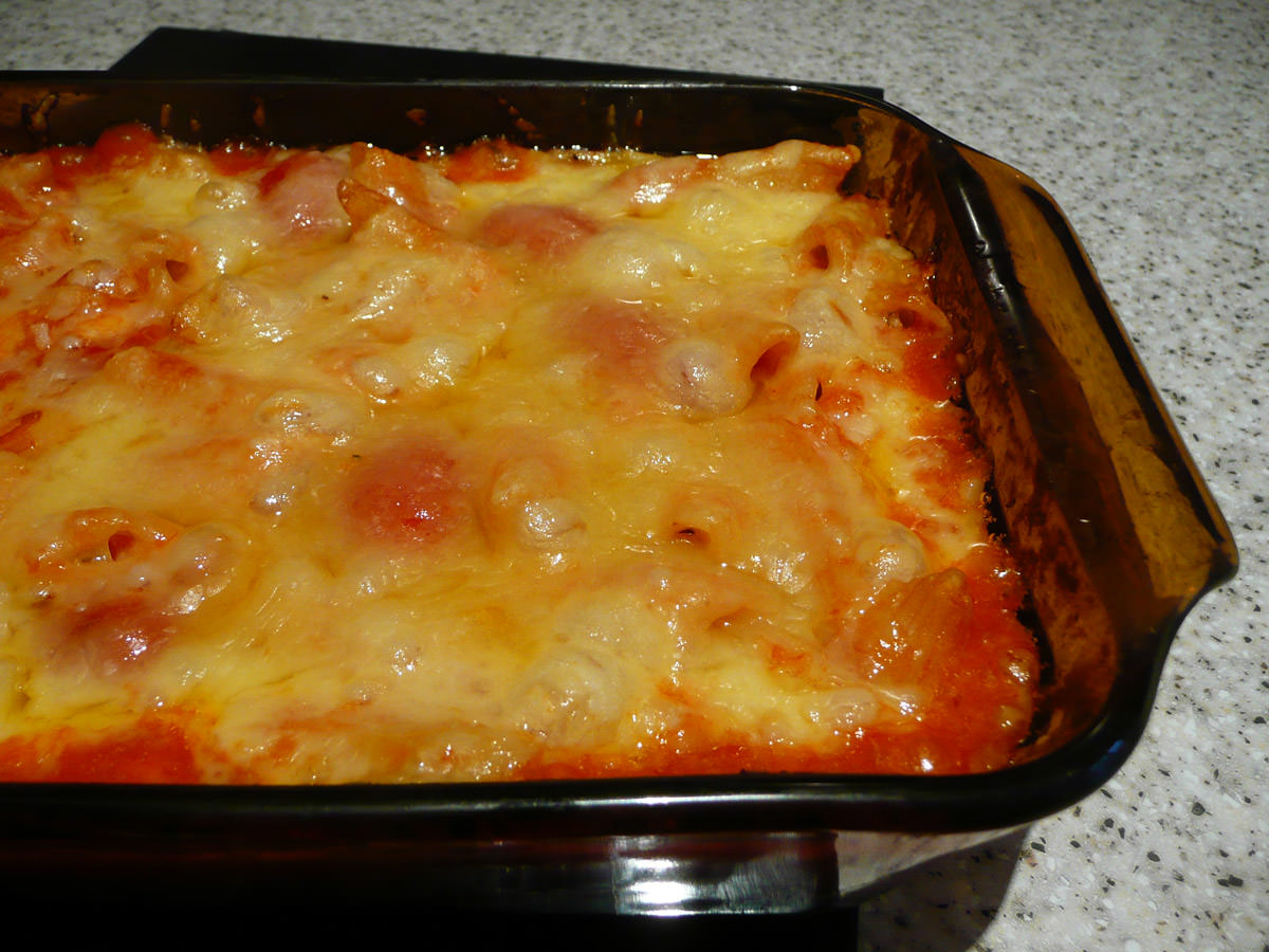 The cheesy end of the pasta bake