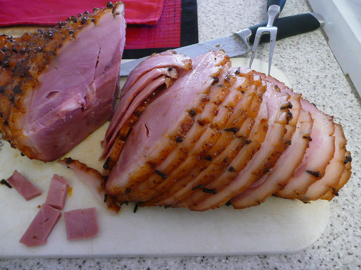 Sliced Christmas ham