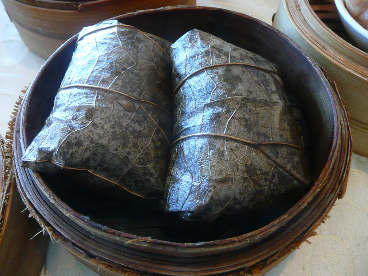 Loh mai kai (glutinous chicken rice) - wrapped in bamboo leaves