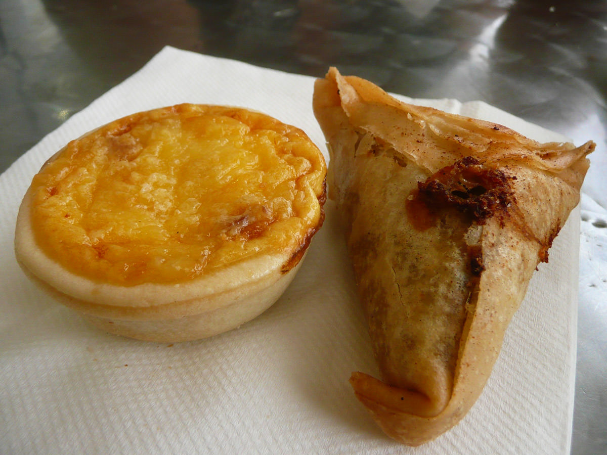 Party quiche and samosa