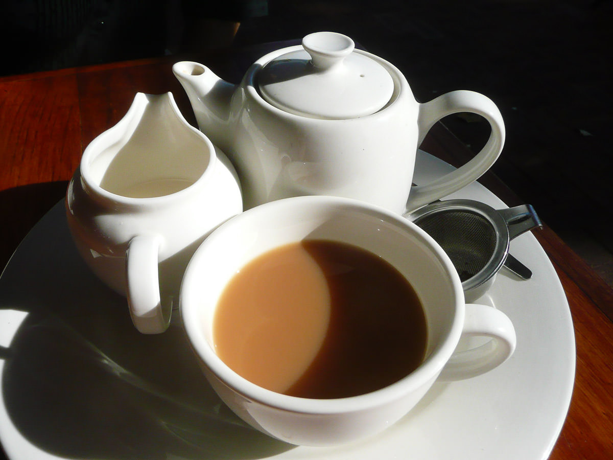 English breakfast tea with soy milk