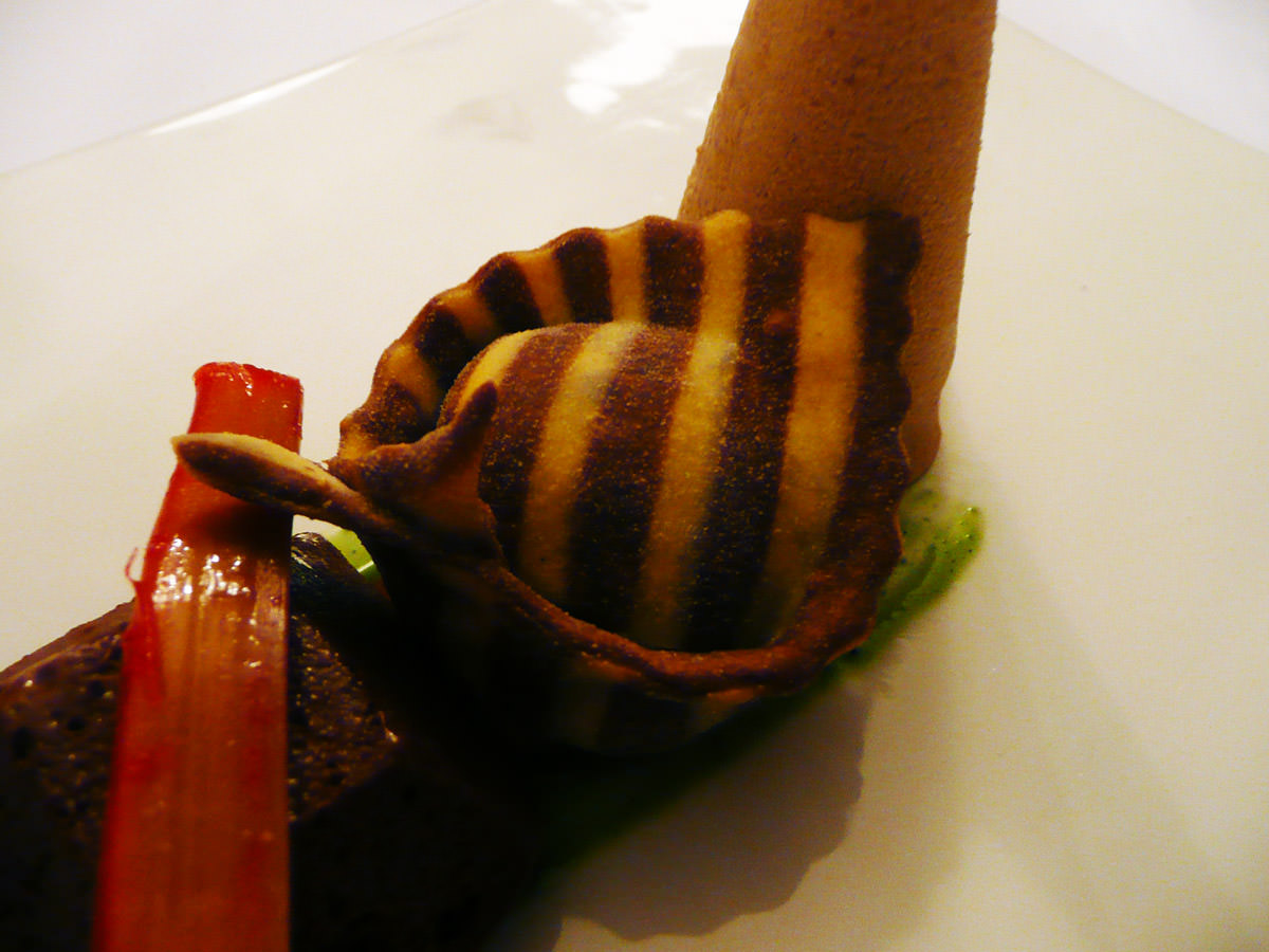 Chocolate and hazelnut-filled tortellini close-up