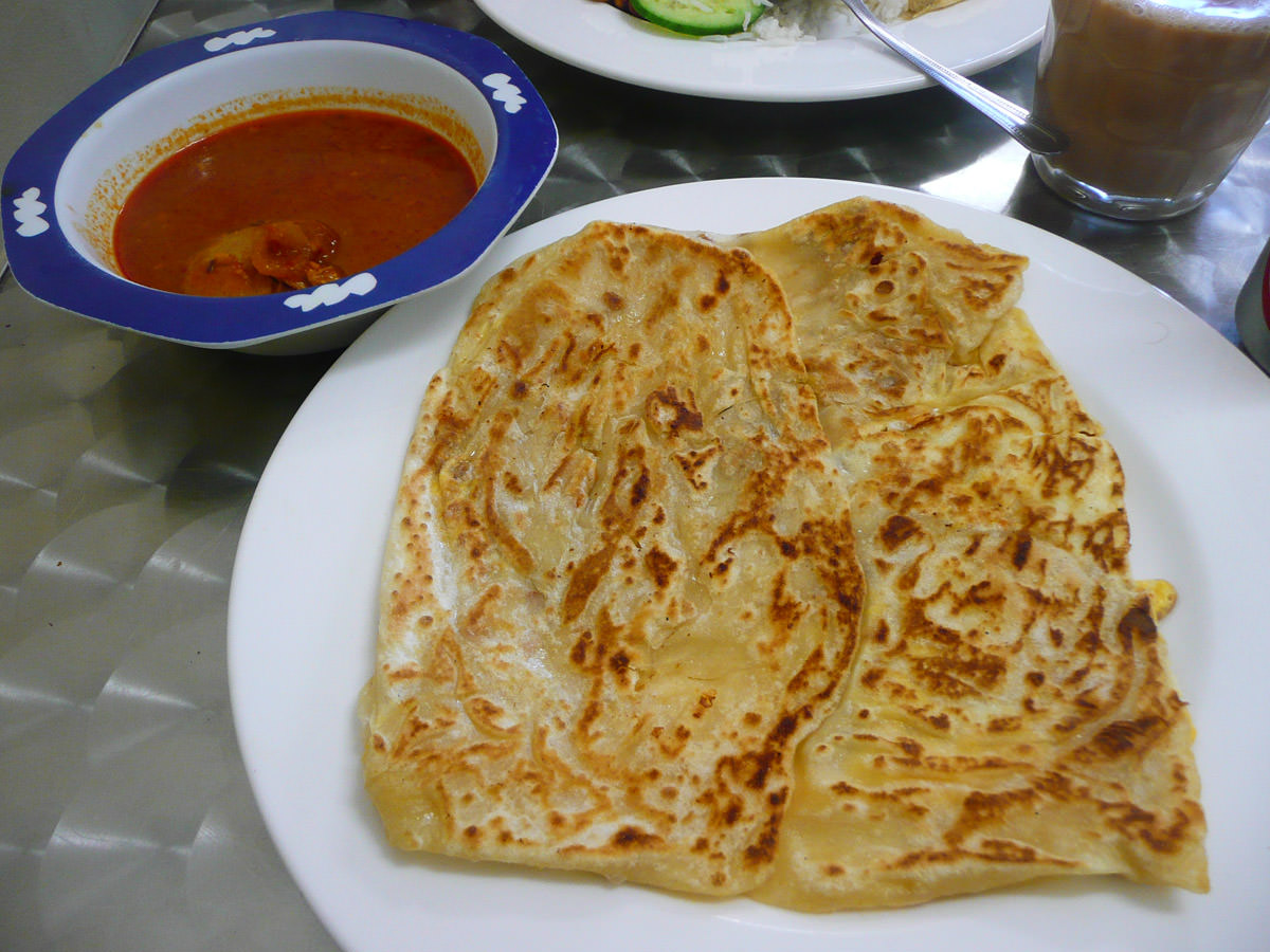 Roti canai (with curry)