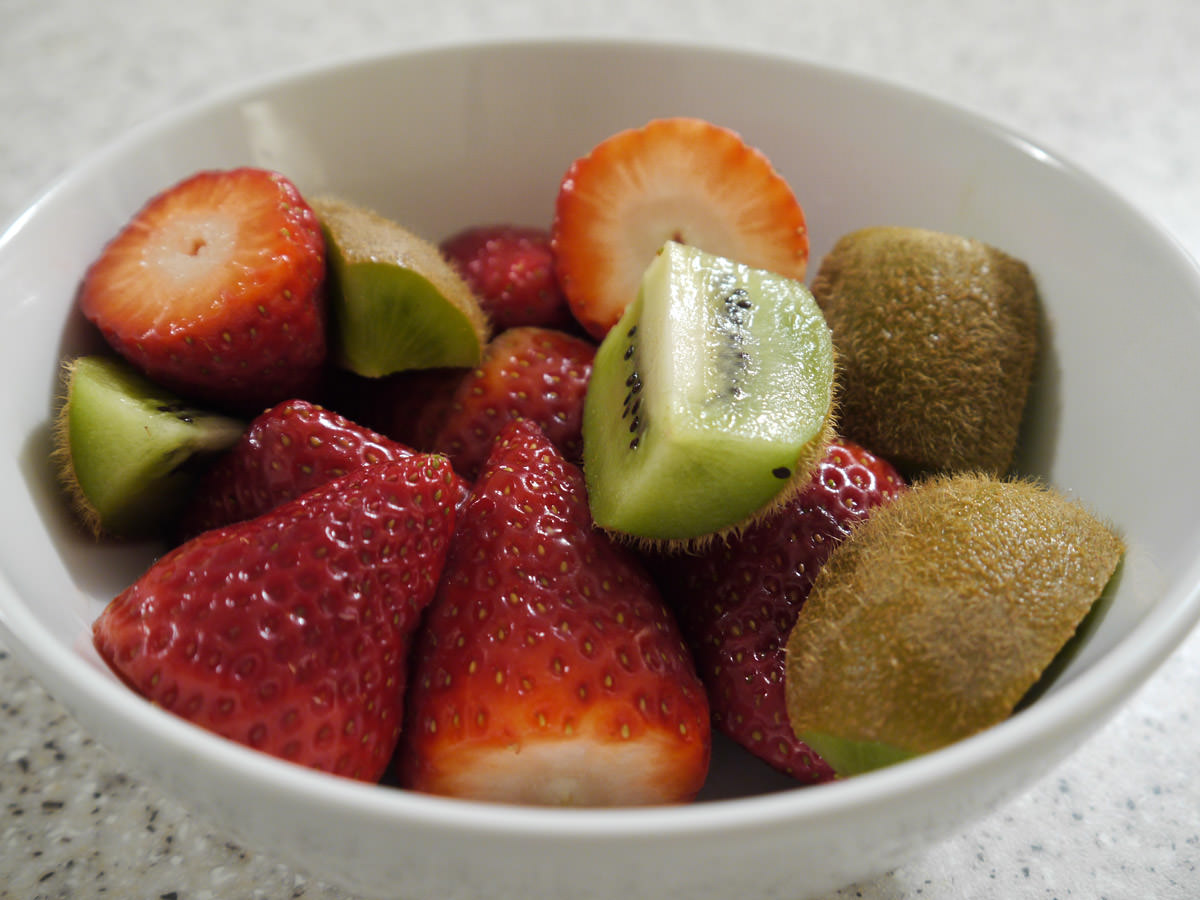 Fruit bowl - love the hairy kiwi fruit