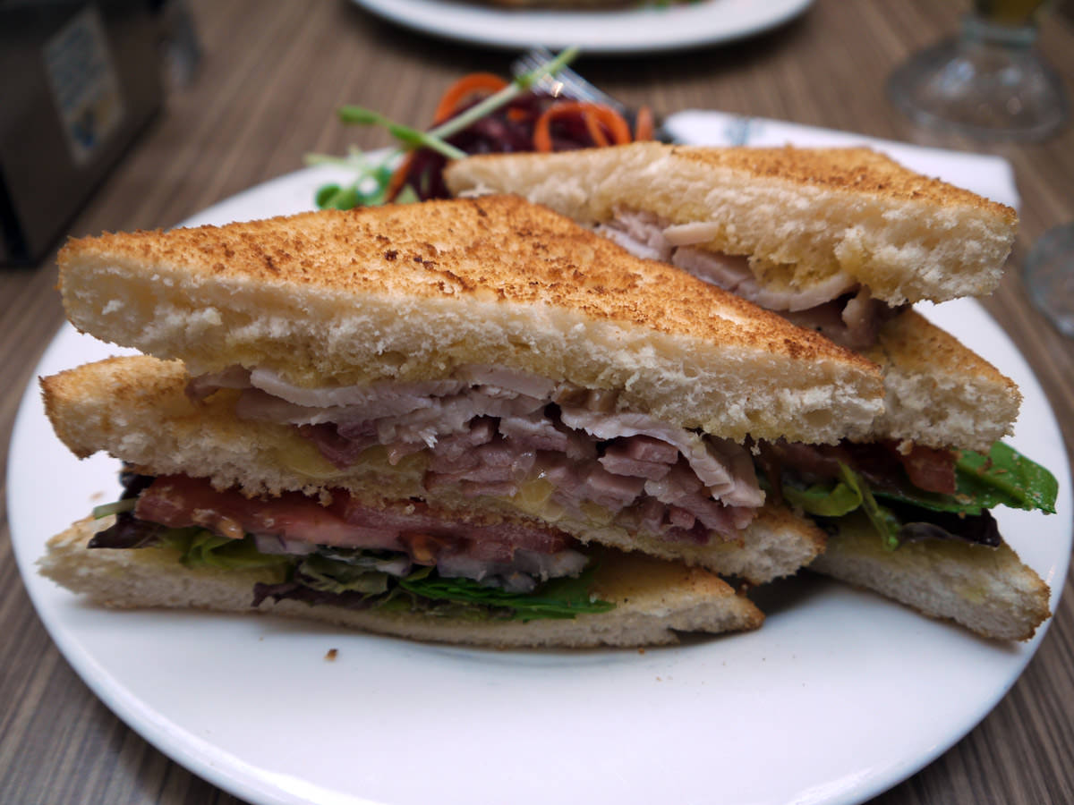 Turkey and bacon club sandwich