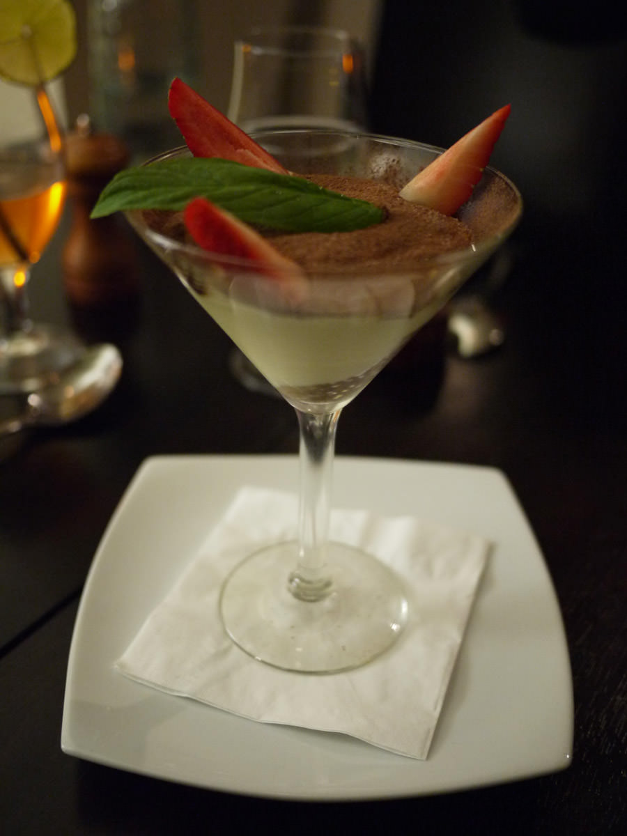 Tiramisu served in a martini glass