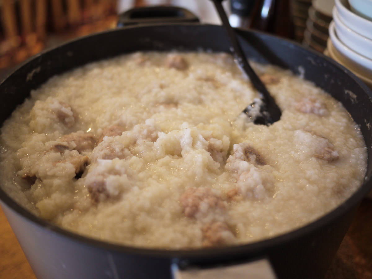Pork rice porridge (chok)