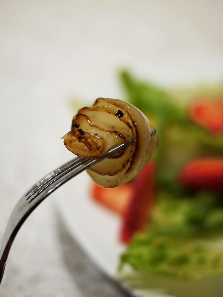 The sweet centre of a grilled onion