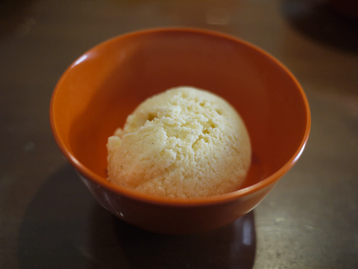 Homemade vanilla bean ice cream