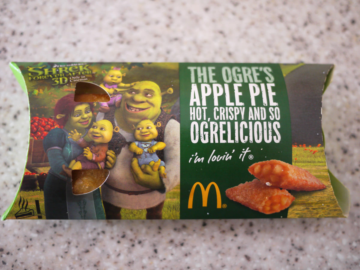 McDonald's apple pie - Shrek packaging