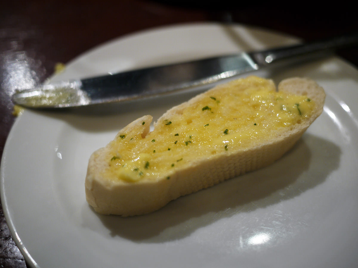 Warm bread with garlic butter