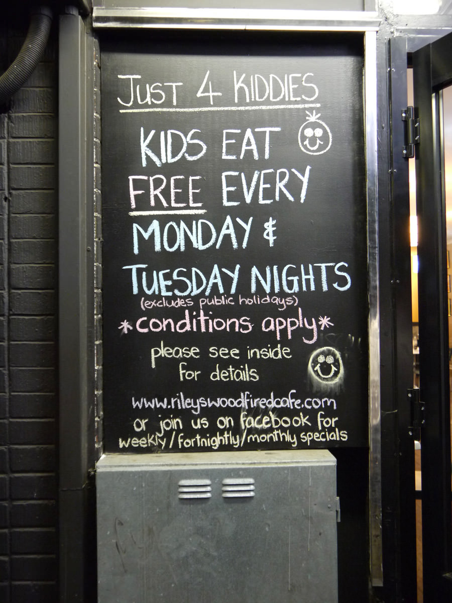 Kids eat free Monday and Tuesday nights