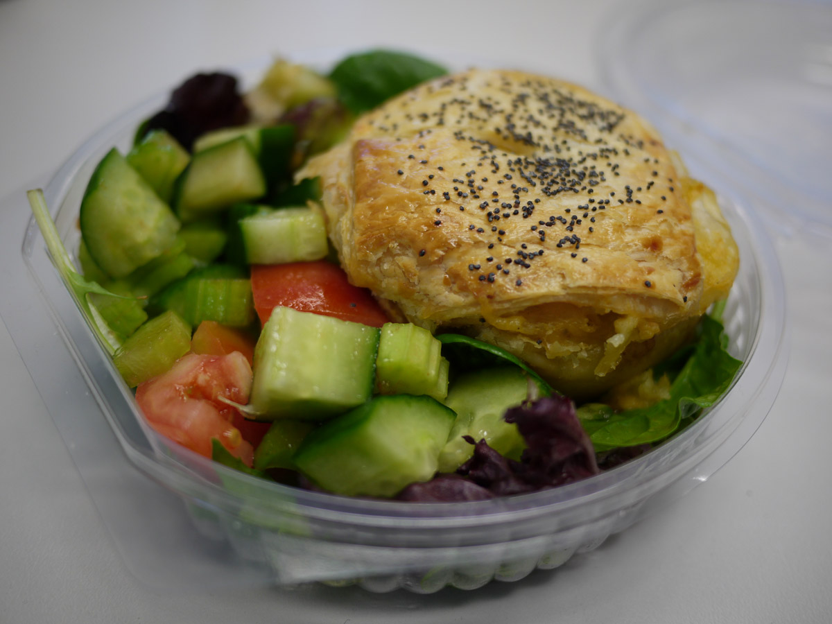 Chicken and leek pie with salad from City Farm Cafe