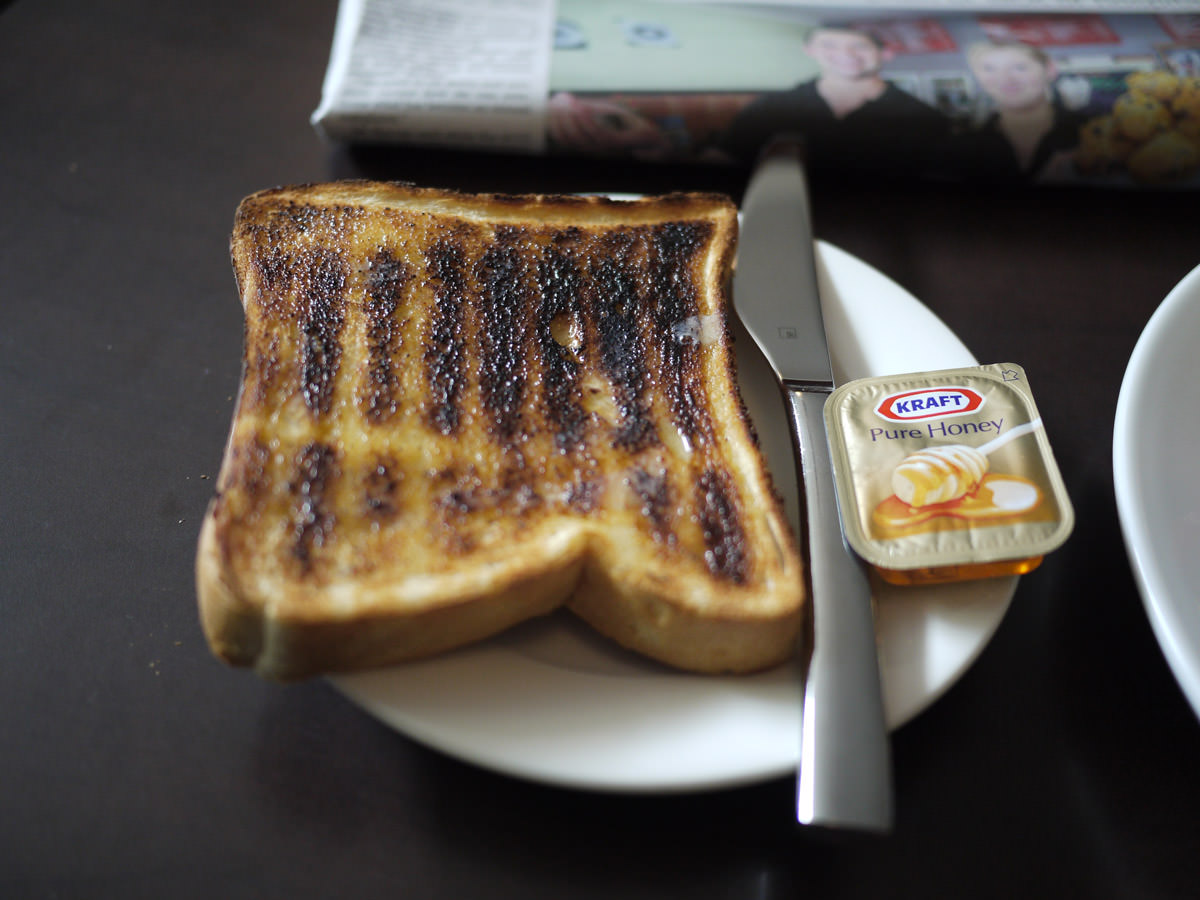 Buttered toast and honey