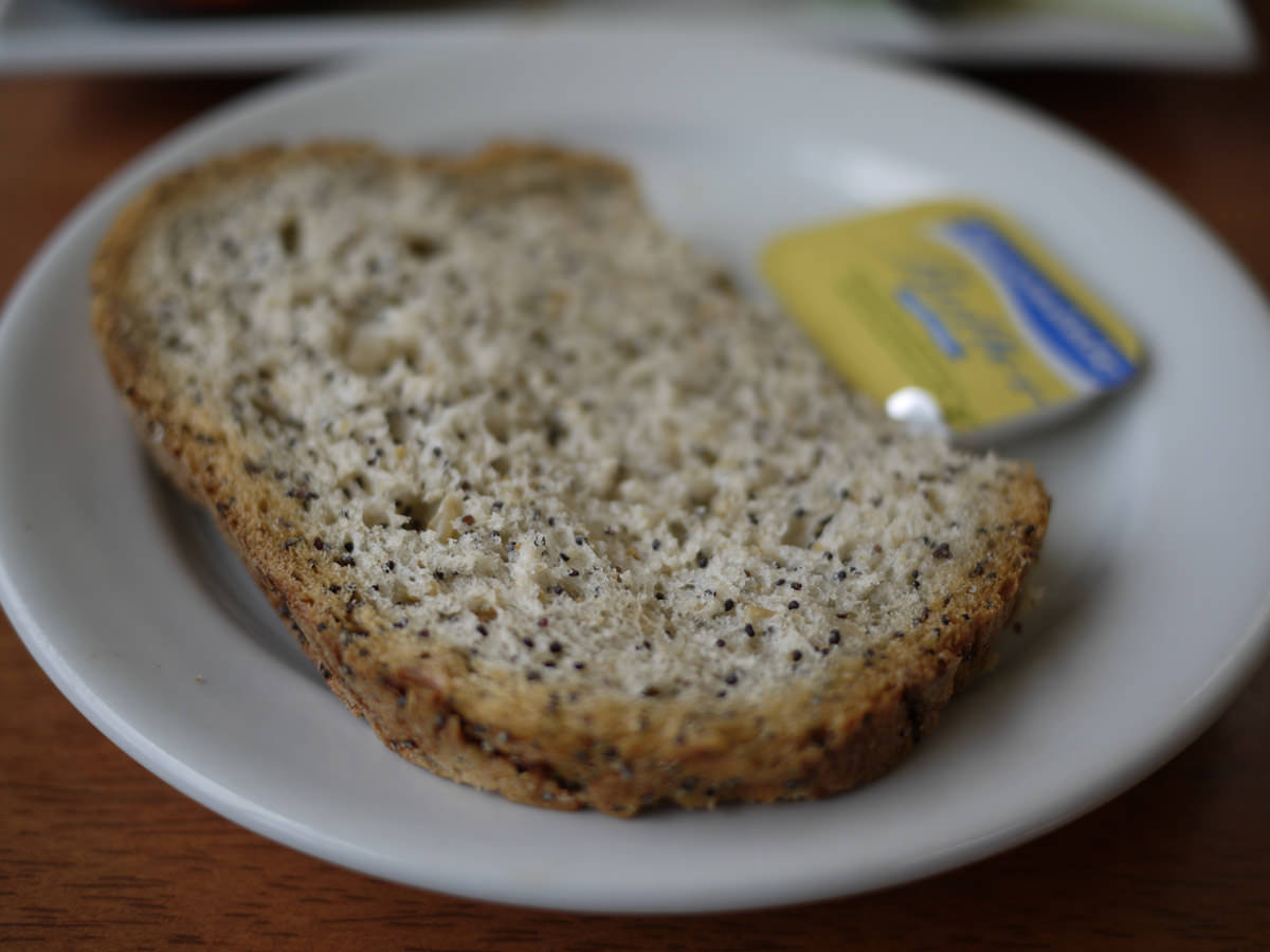 Homemade poppyseed bread with butter