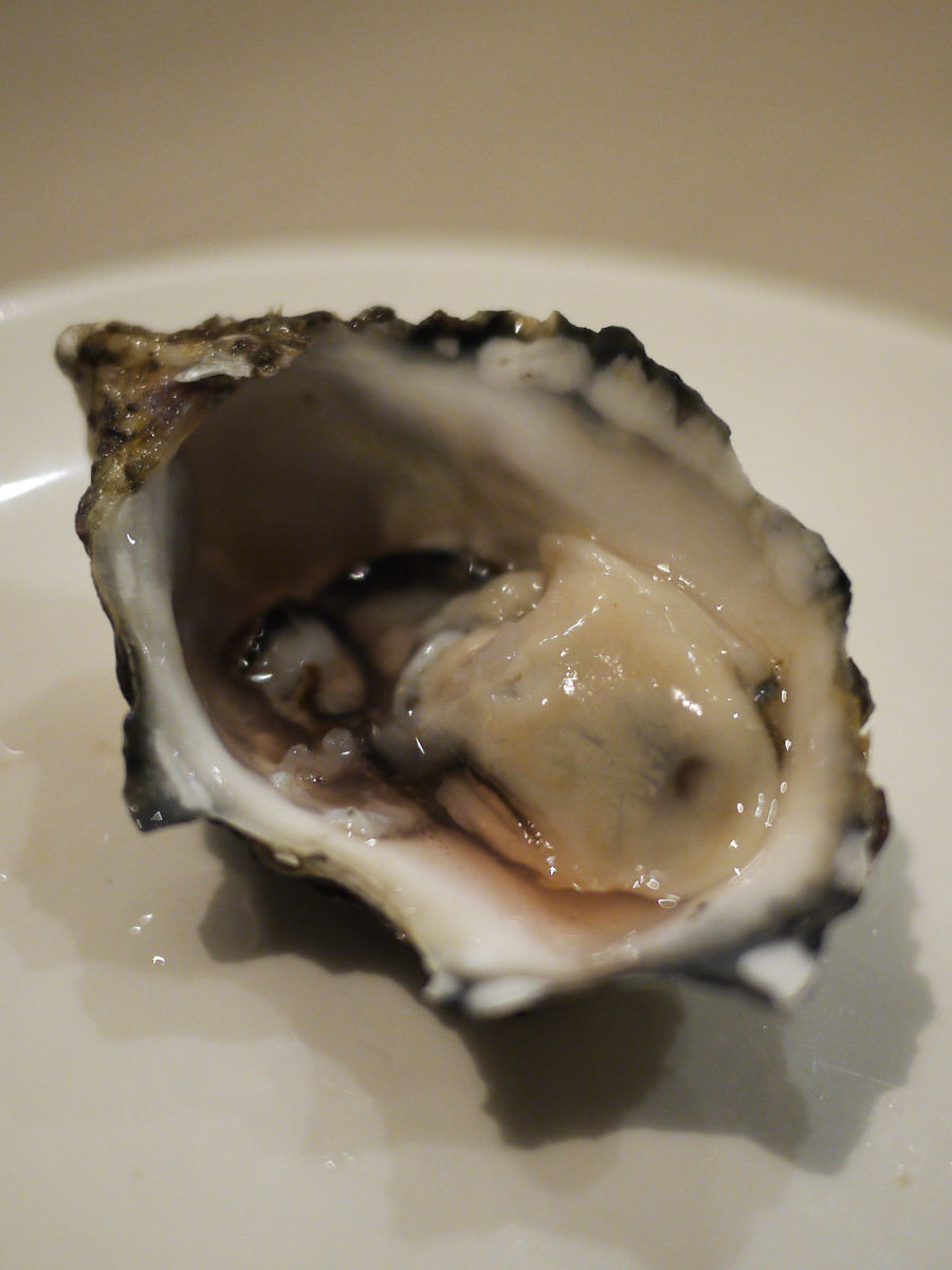 Oyster natural with red wine vinaigrette