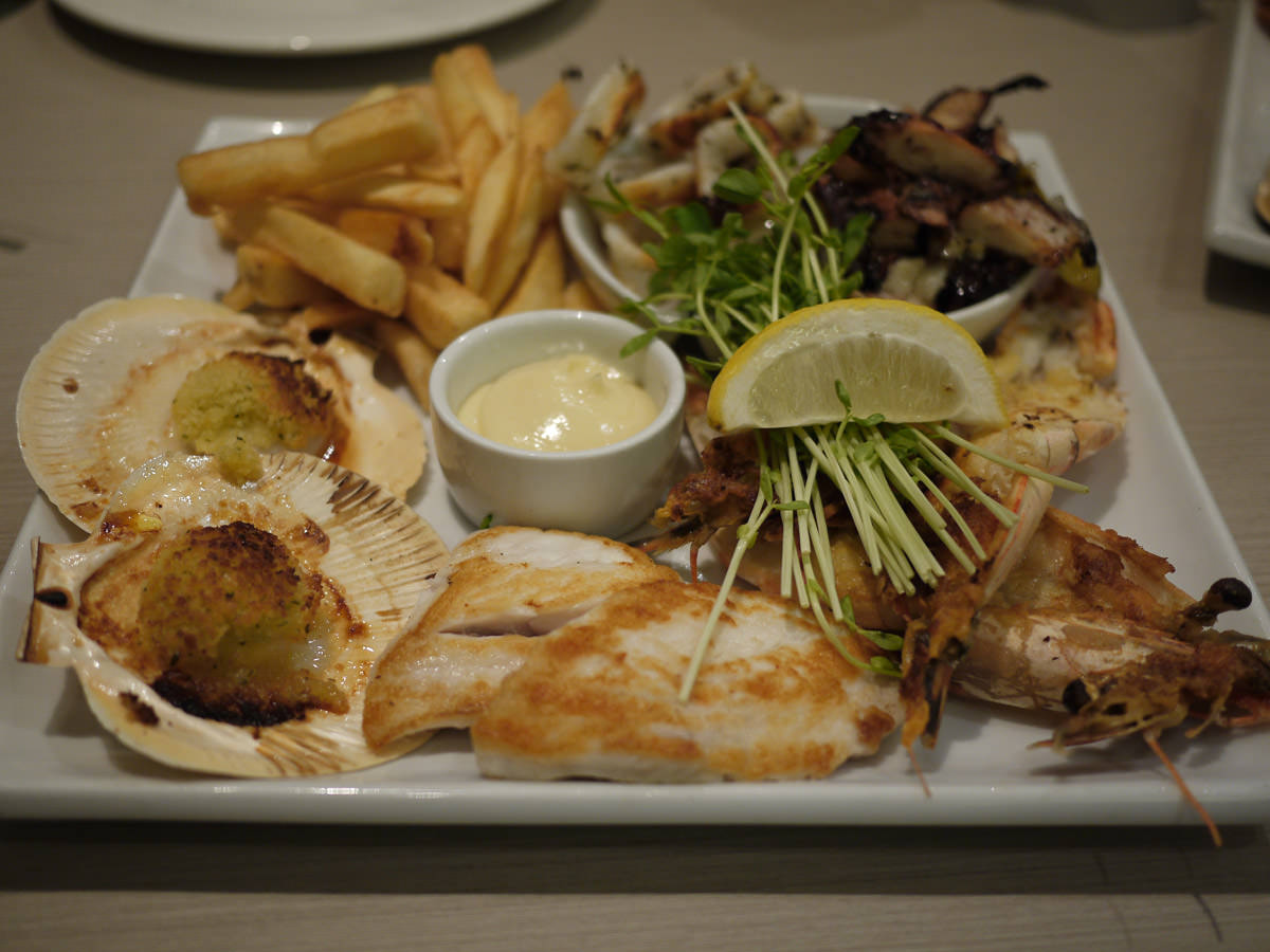 Grilled seafood platter for two (AU$58 per person)