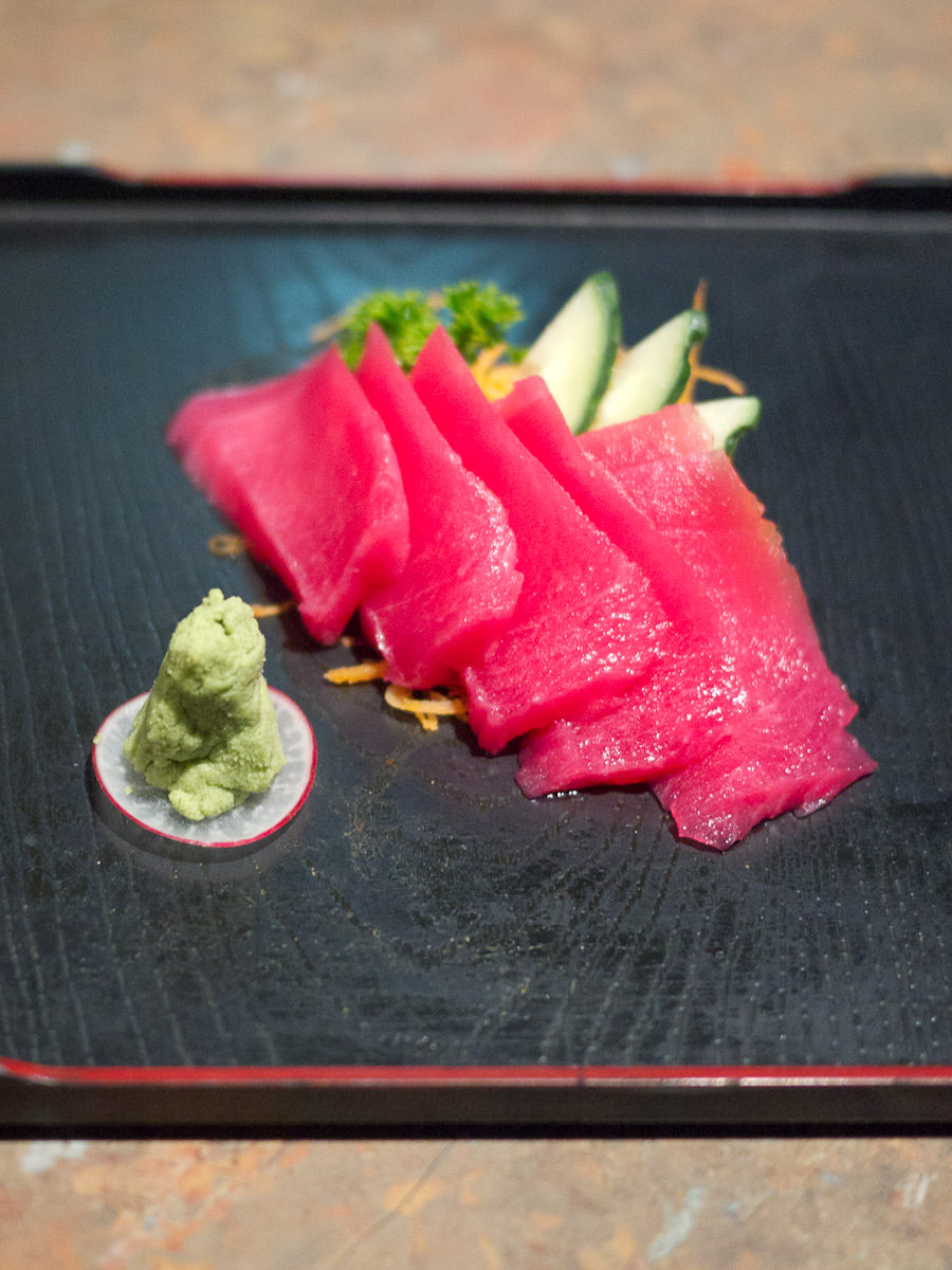 Tuna sashimi (small AU$10.80. Also available in large AU$19.50)