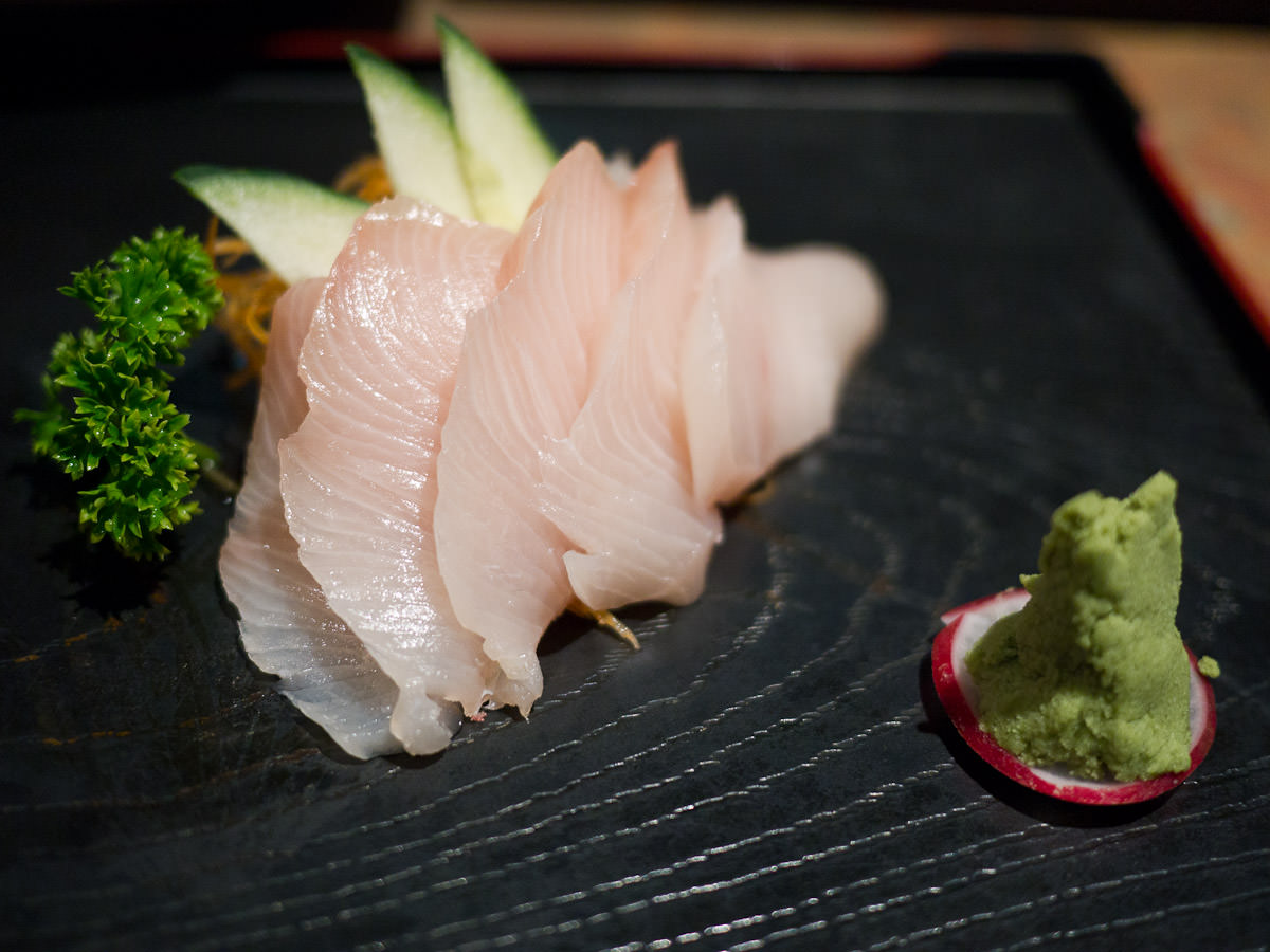 Kingfish sashimi (small AU$10.80. Also available in large AU$19.50)