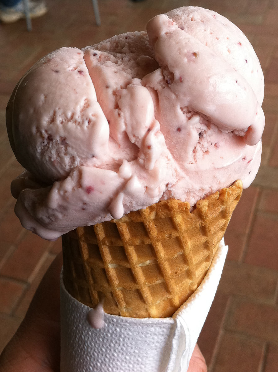 Simmo's strawberry ice cream - bigger than life-size!