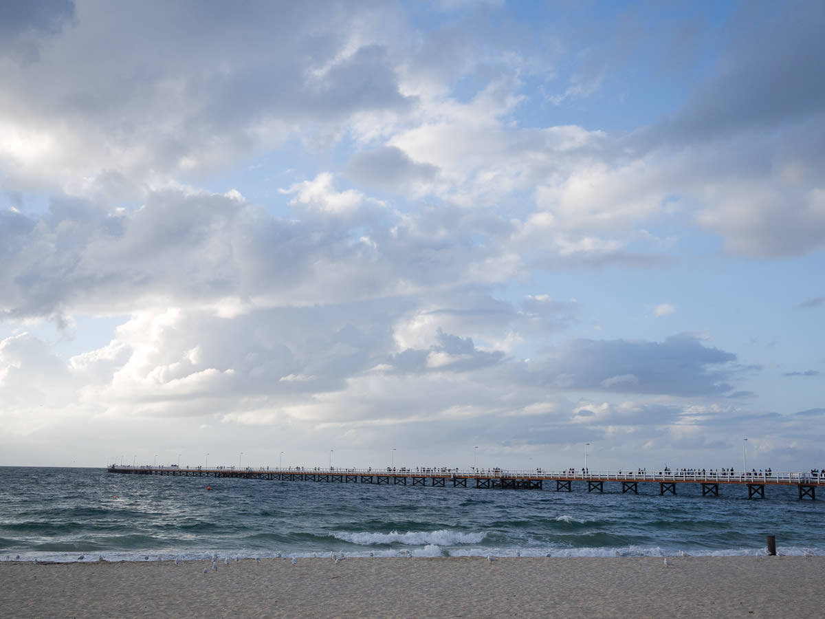 Busselton Jetty stretches 1.8km out into the ocean