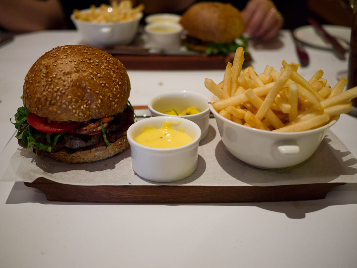 Butterfield burger with zucchini pickles, frites and bearnaise (AU$24)
