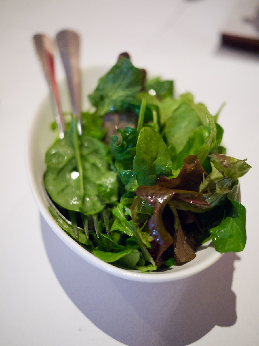 Oasis hydroponic mixed green leaves, red wine vinaigrette (AU$7)