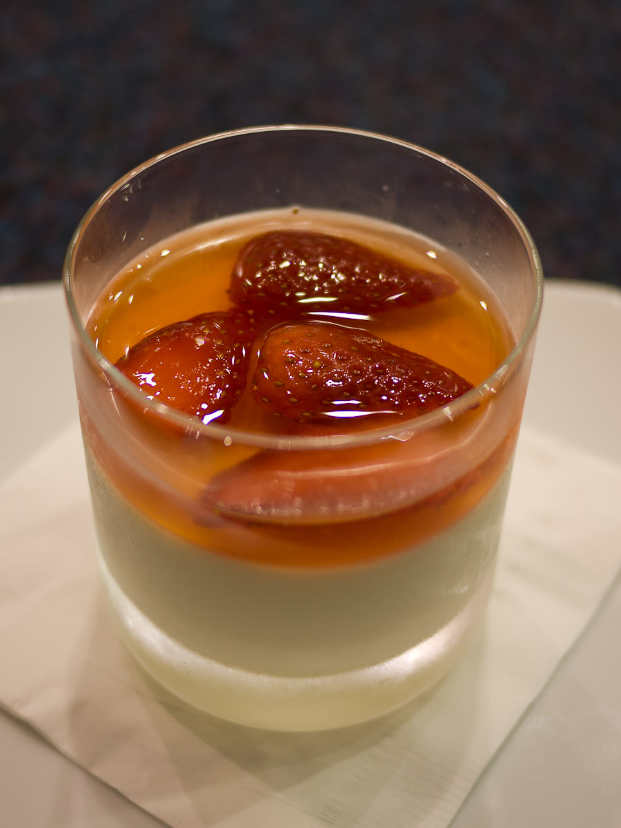 Marion Grasby's dessert: lime panna cotta with strawberries and lime syrup