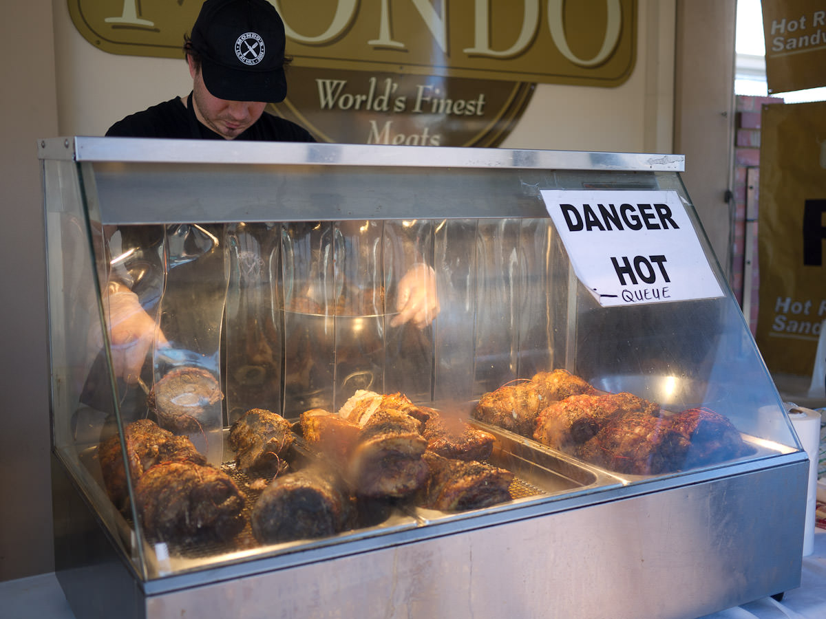 Roast meats at the Mondo roast meat sandwich stand