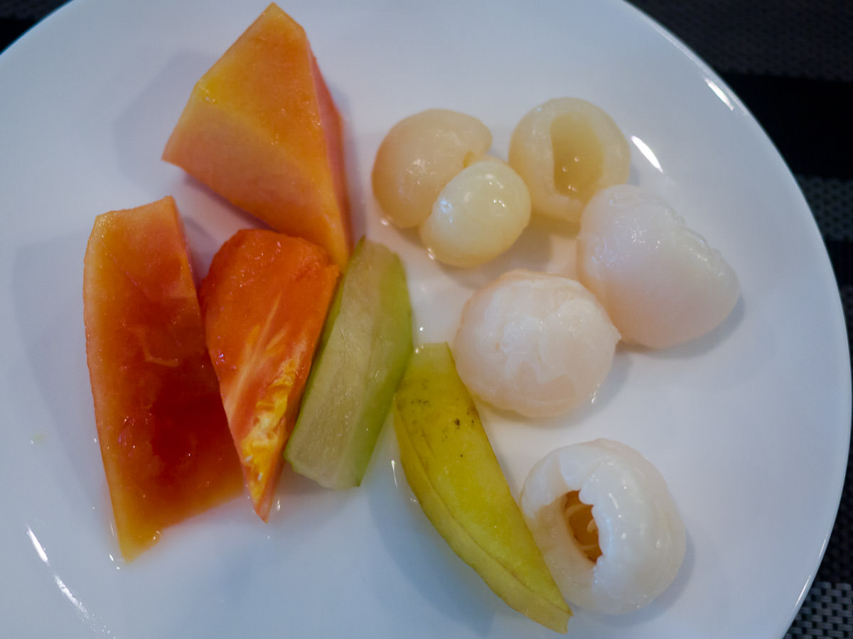 Papaya, lychee, longan, starfruit