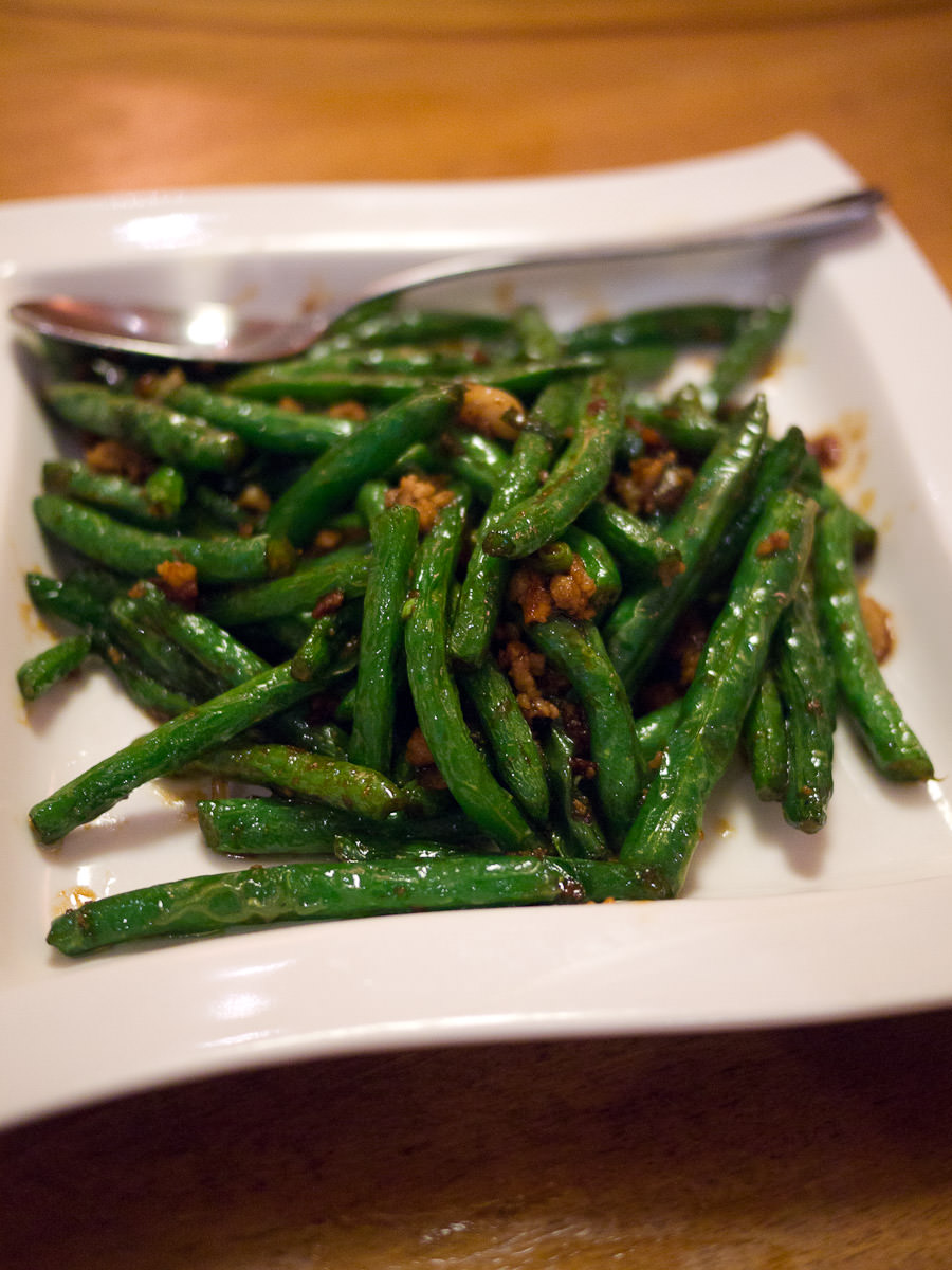 Green beans with minced pork (AU$12.80)