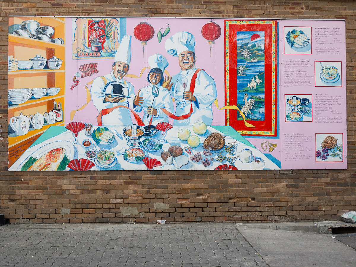 Food mural near Freedom Plaza, Cabramatta