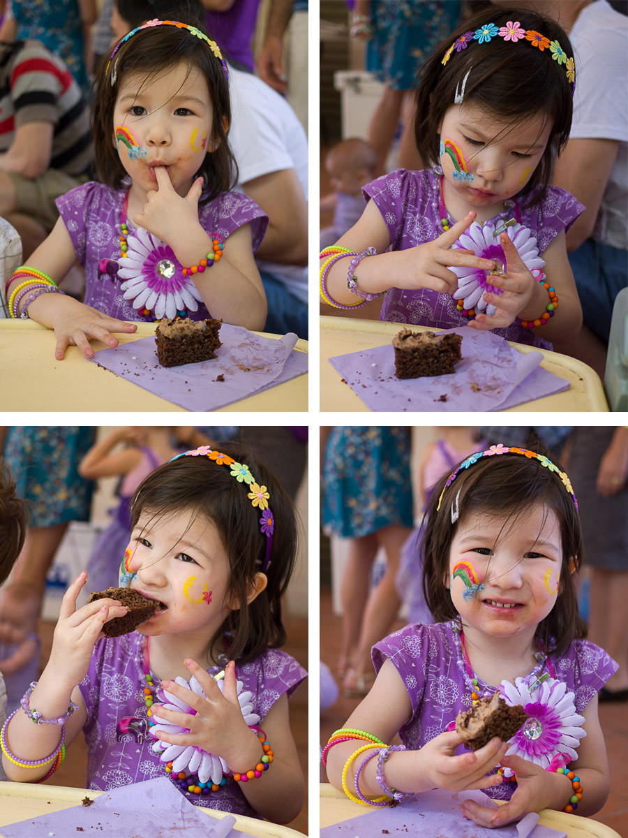 Zoe enjoys her birthday cake