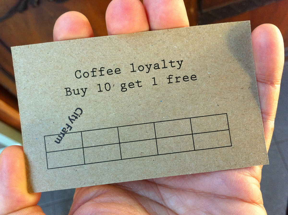 Coffee loyalty card - buy 10 get 1 free