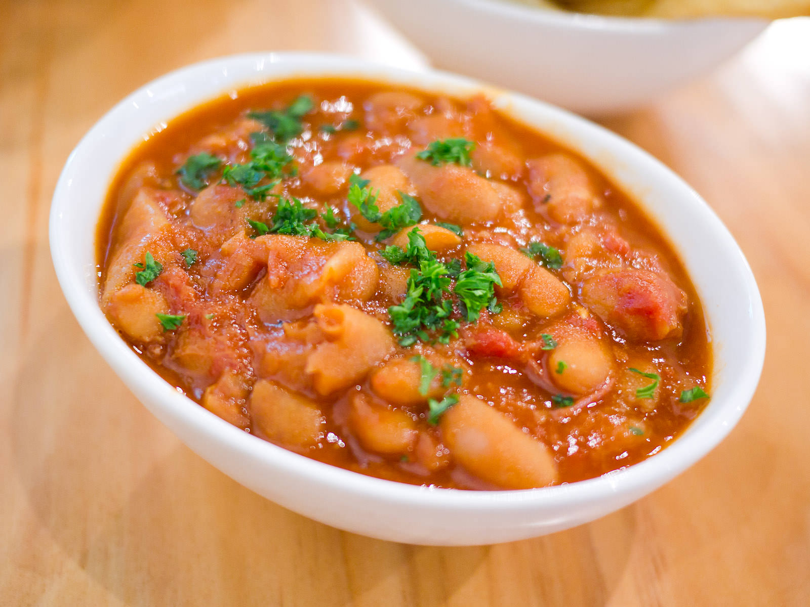 Baked beans with smoked ham hock (AU$5)