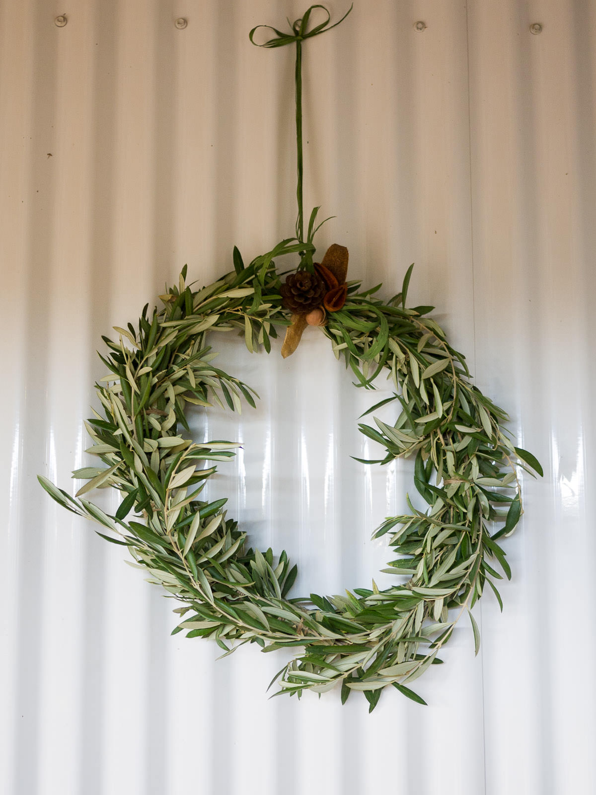 Olive wreath at the entrance of the Vasse Virgin Olive Oil Soap Factory