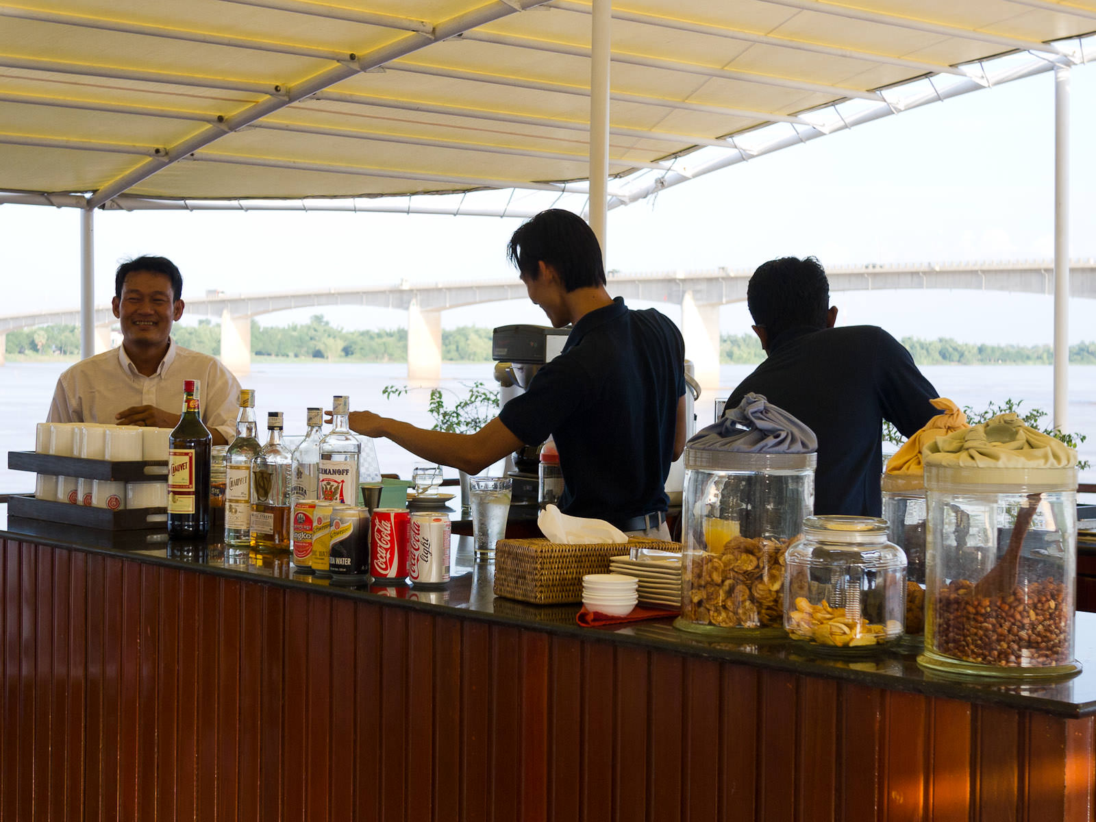 Bar and crew, RV Mekong Pandaw