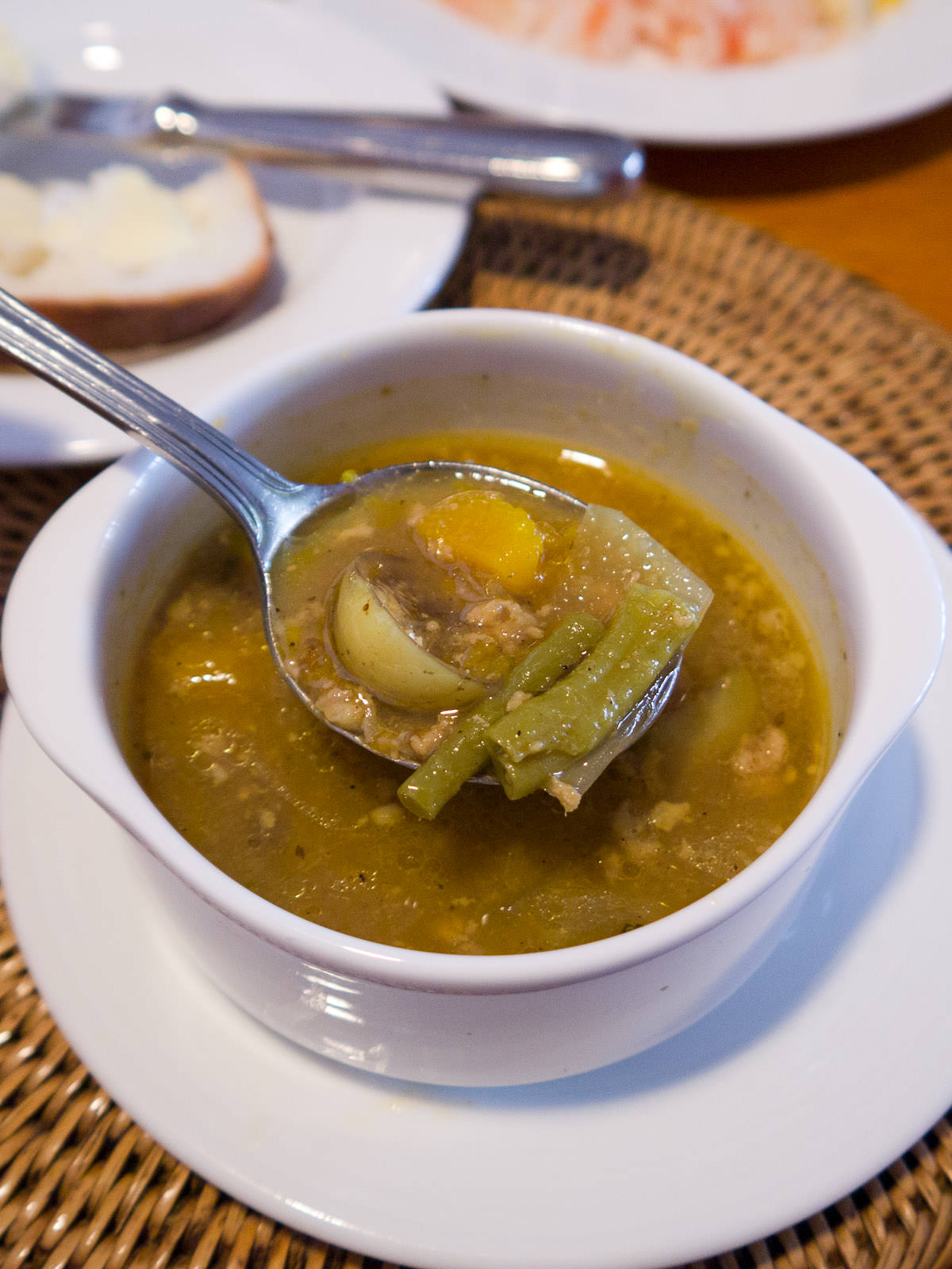 Samlor kako (traditional Cambodian soup with minced pork)